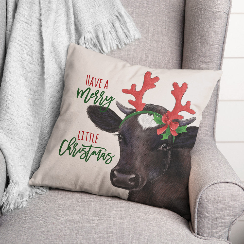 Reindeer Cow 5 20x20 Spun Poly Pillow
