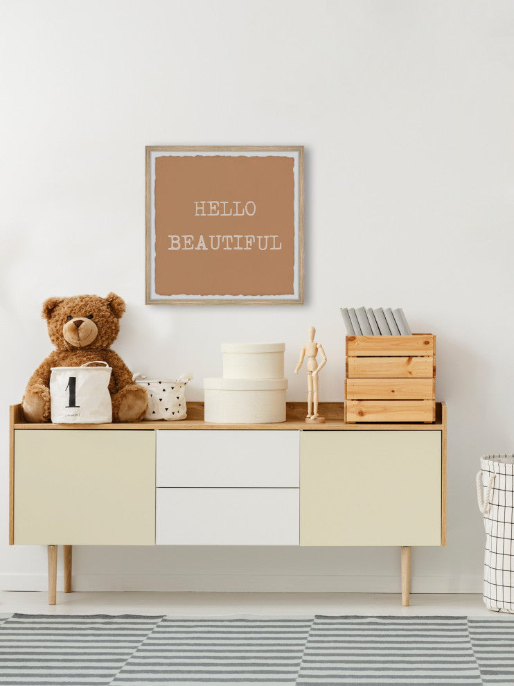 "Hello Beautiful V" Framed Painting Print, 18x18