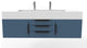 CastelloUSA Nile 60" Wall Mounted Vanity Set, Blue, White Top, Black Handles