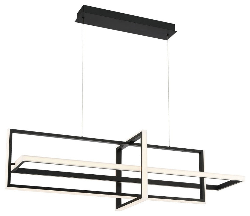 LED Chandelier, Matte Black