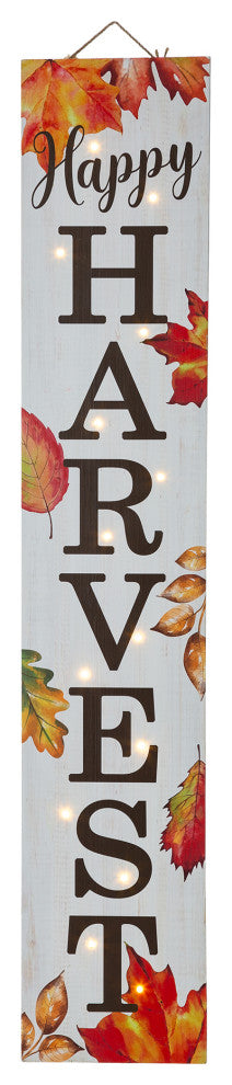 42"H Fall Lighted Maple leaves Wooden Porch Sign