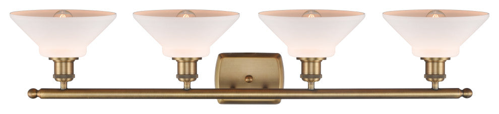 Orwell 3-Light Bath Vanity-Light, Brushed Brass, Matte White