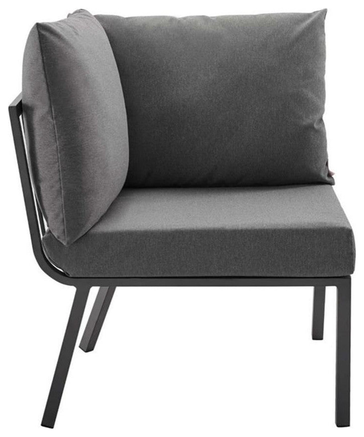 Riverside 4 Piece Outdoor Patio Aluminum Set - Gray Charcoal