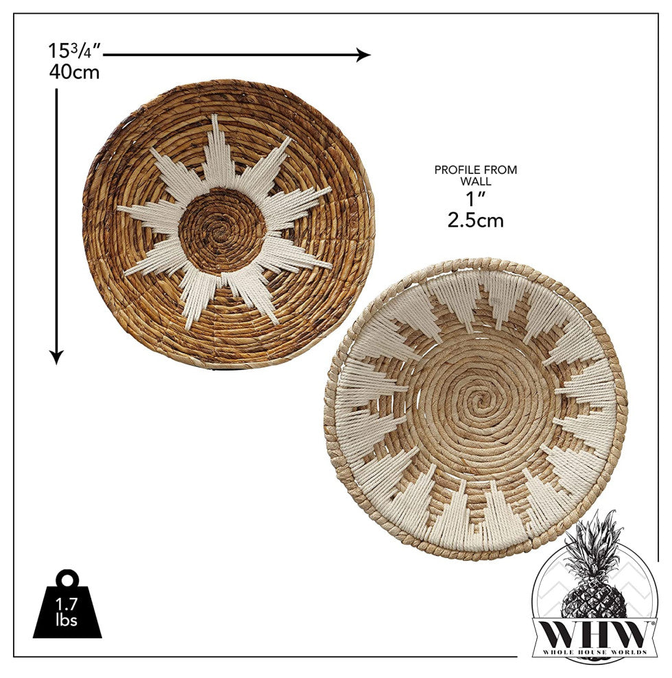 Boho Banana Leaf Wall Baskets, Set of 2