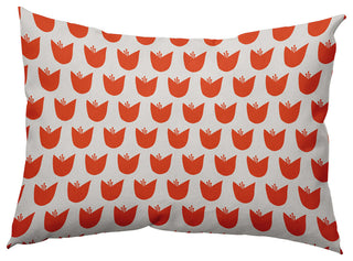 14" x 20" Simple Tulip Design Decorative Indoor Pillow, Bright Orange