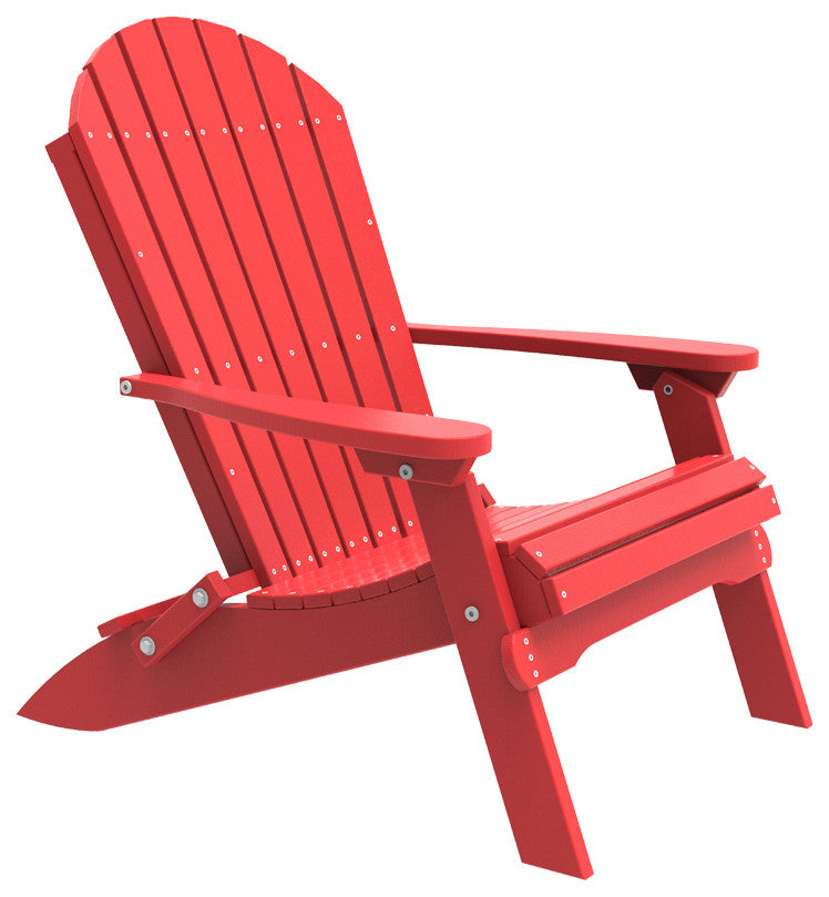 Poly Folding Adirondack Chair, Red