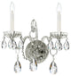 Crystorama 1122-CH-CL-SAQ, 2-Light Wall Mount, Polished Chrome