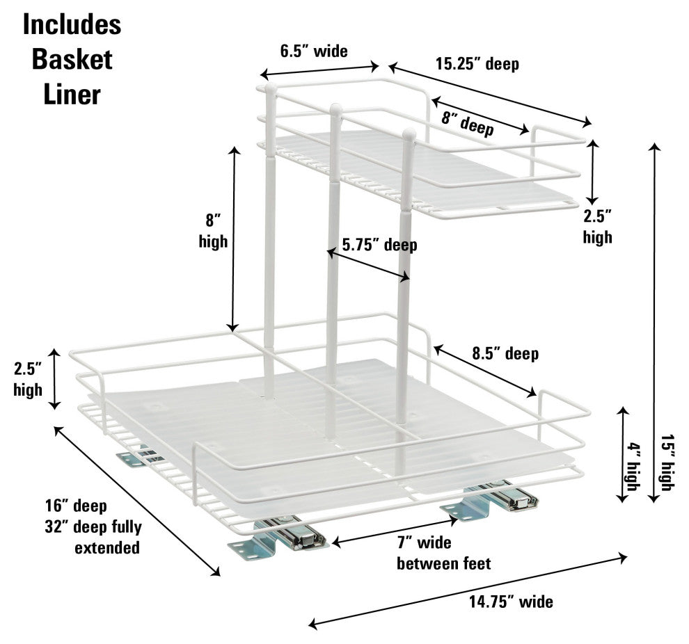 Double-sided 2-Tier Sliding Pantry Organizer