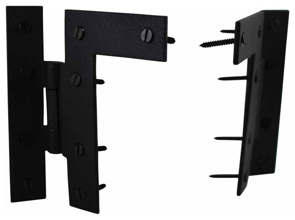 Pair Offset H-L Cabinet Hinge Wrought Iron 4 1/2" H Renovators Supply