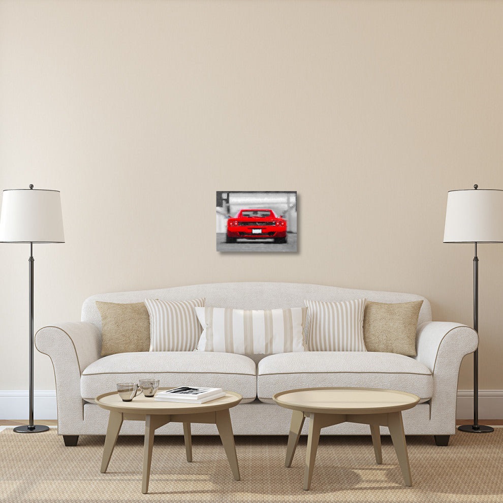 "Ferrari F512 Rear Watercolor" Fine Art Print