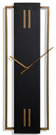 Slim Time Mid Century Metal Wall Clock 8in w X 24in ht X 1in d