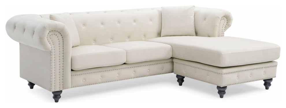 Nola Sofa Chaise, Ivory