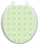 Green Bubbles Toilet Tattoos Seat Cover, Vinyl Lid Decal, Bathroom Decor, Round