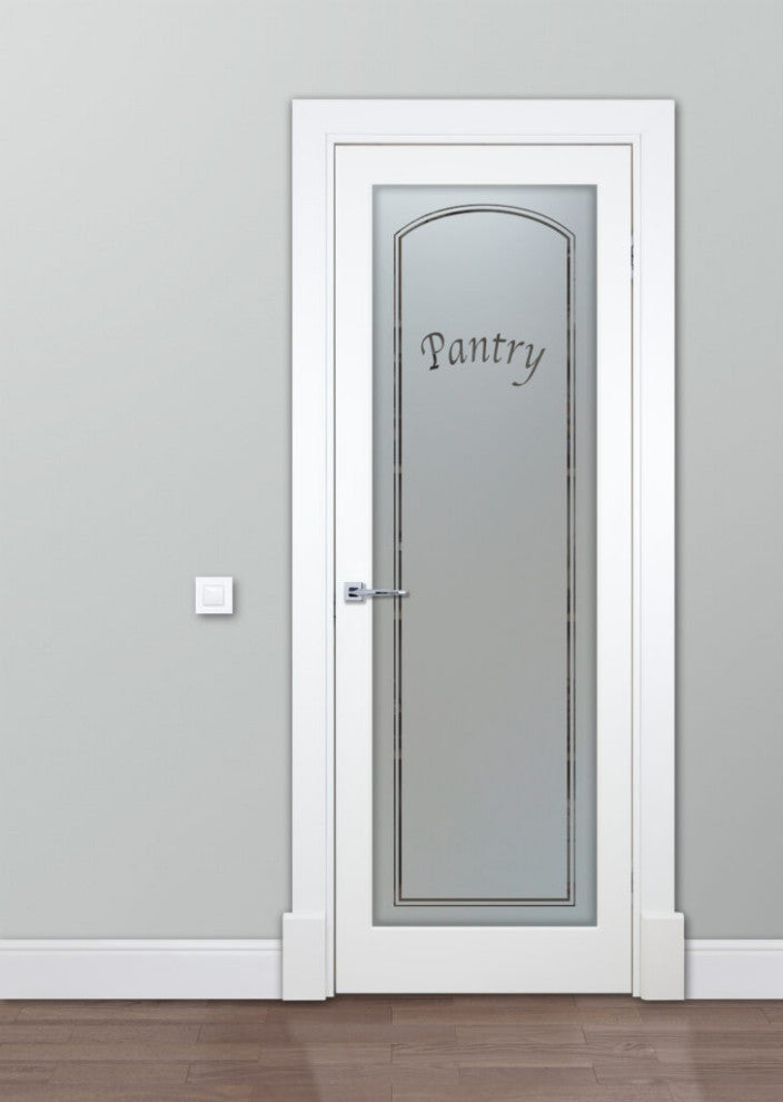 Pantry Door - Classic Arched - Primed - 24" x 96" - Knob on Right - Push Open