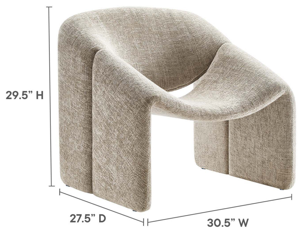 Vivi Chenille Upholstered Accent Chair - Khaki