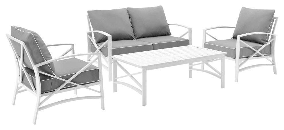 Kaplan 4-Piece Outdoor Conversation Set, Gray
