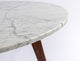 Avella 31" Round Italian Carrara White Marble Dining Table With Walnut Legs