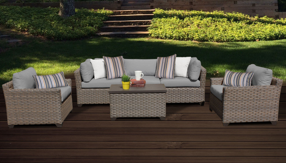 Monterey 6 Piece Outdoor Wicker Patio Furniture Set 06b