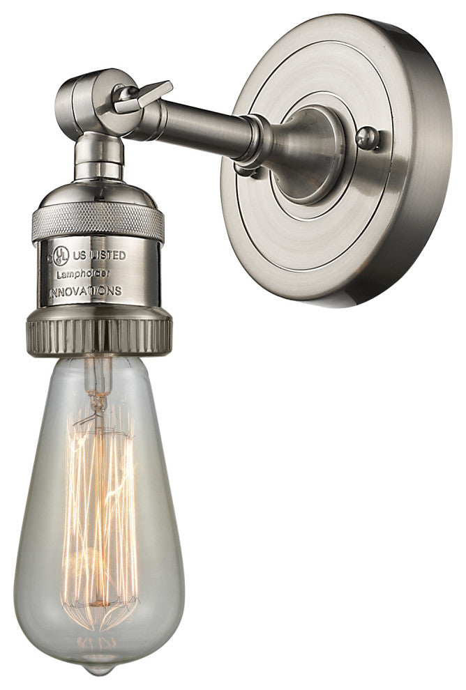 Bare Bulb 1 Light Sconce, Brushed Satin Nickel