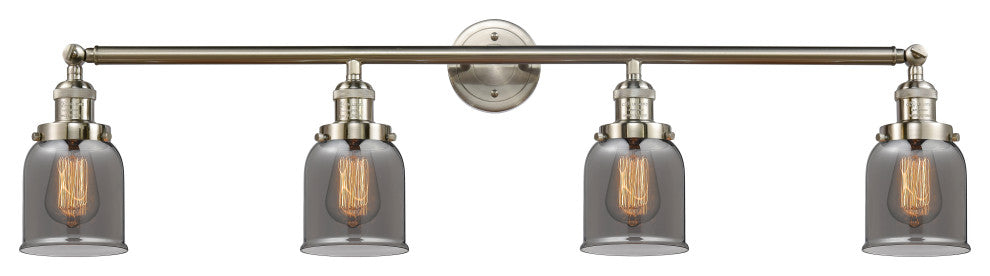 Bell 4-Light 42" Bath Vanity Light, LED, Brushed Satin Nickel, Plated Smoke
