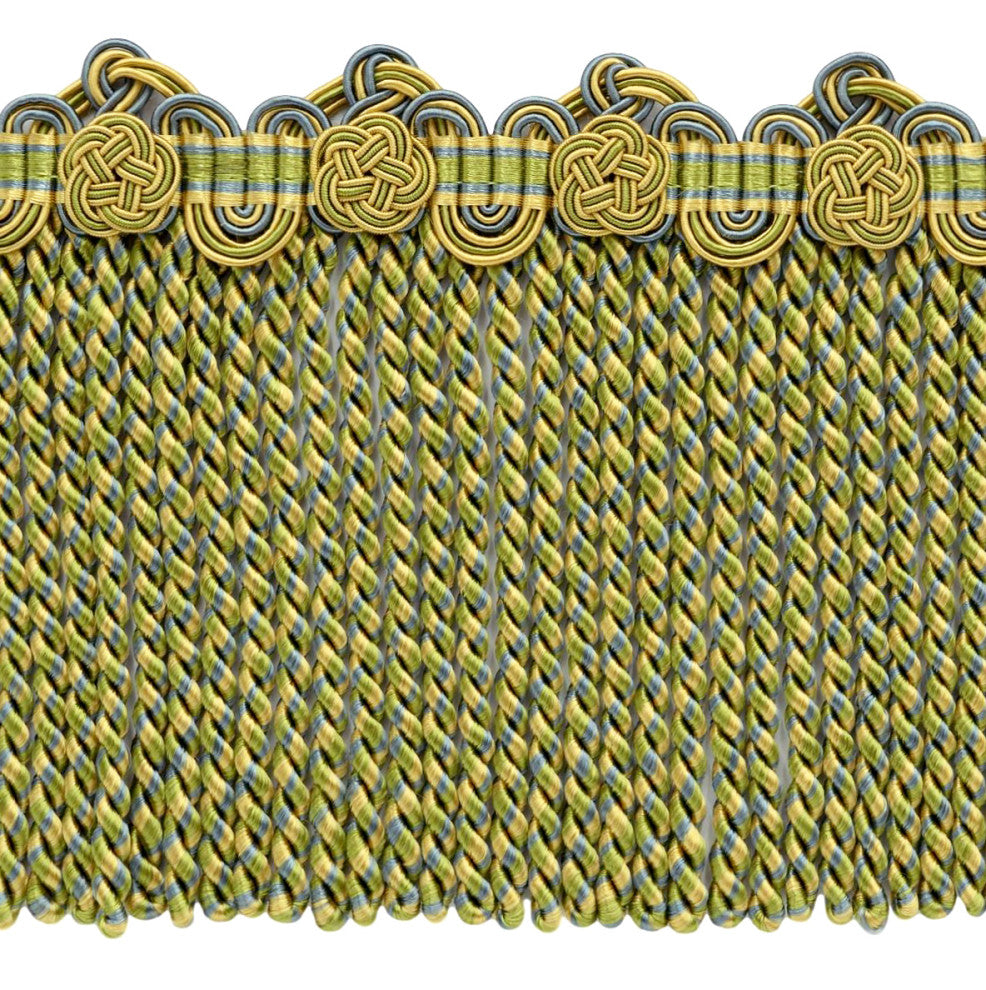 Bullion fringe Trim with Scroll & Rosette Header, Color# LX04 [Sold By The Yard]