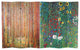 6' Tall Double Sided Works of Klimt Room Divider, Tannenwald/Farm Garden
