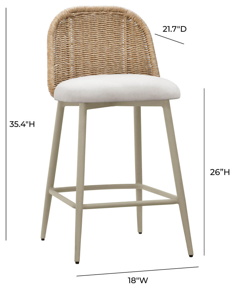 Alexa Cream Outdoor Counter Stool Cream