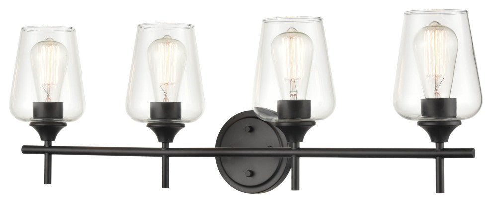 Ashford Collection 4 Light 31" Matte Black  Bathroom Vanity Light