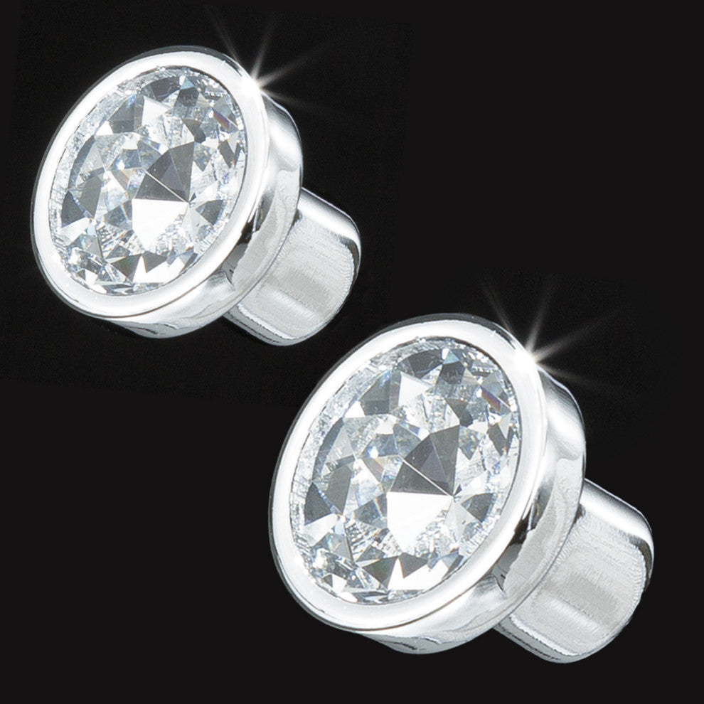 MAHD Swank Small Round Crystal Knob Set of 2 Chrome