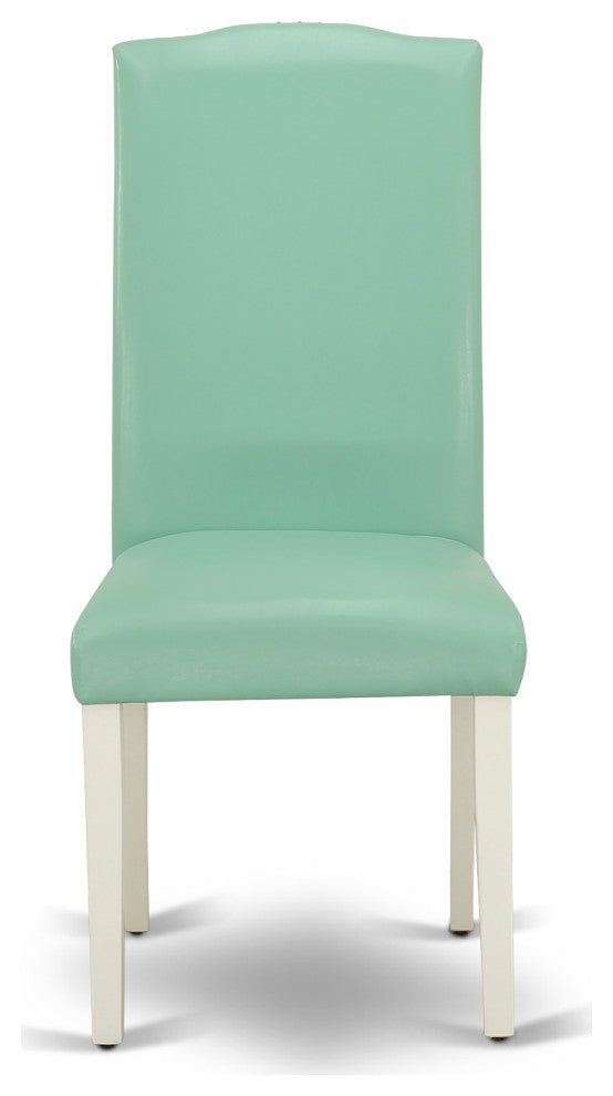 3Pc Round 42" Dinette Table, Pair Of Parson Chair, Pu Leather Color Pond