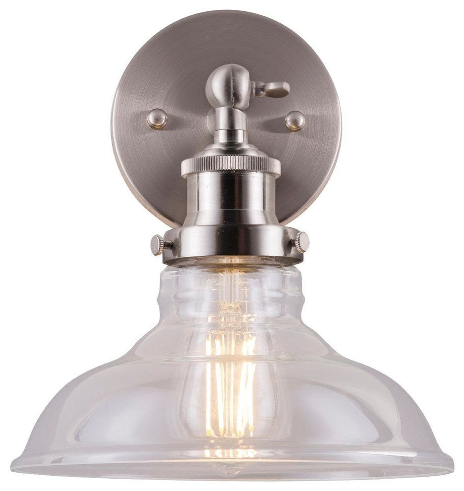 Lucera One-Light Wall Sconce with Bulb, Brushed Nickel