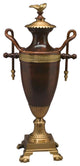 Erikson 24" Metal Decorative Urn, Rustic Brown/Antique Brass