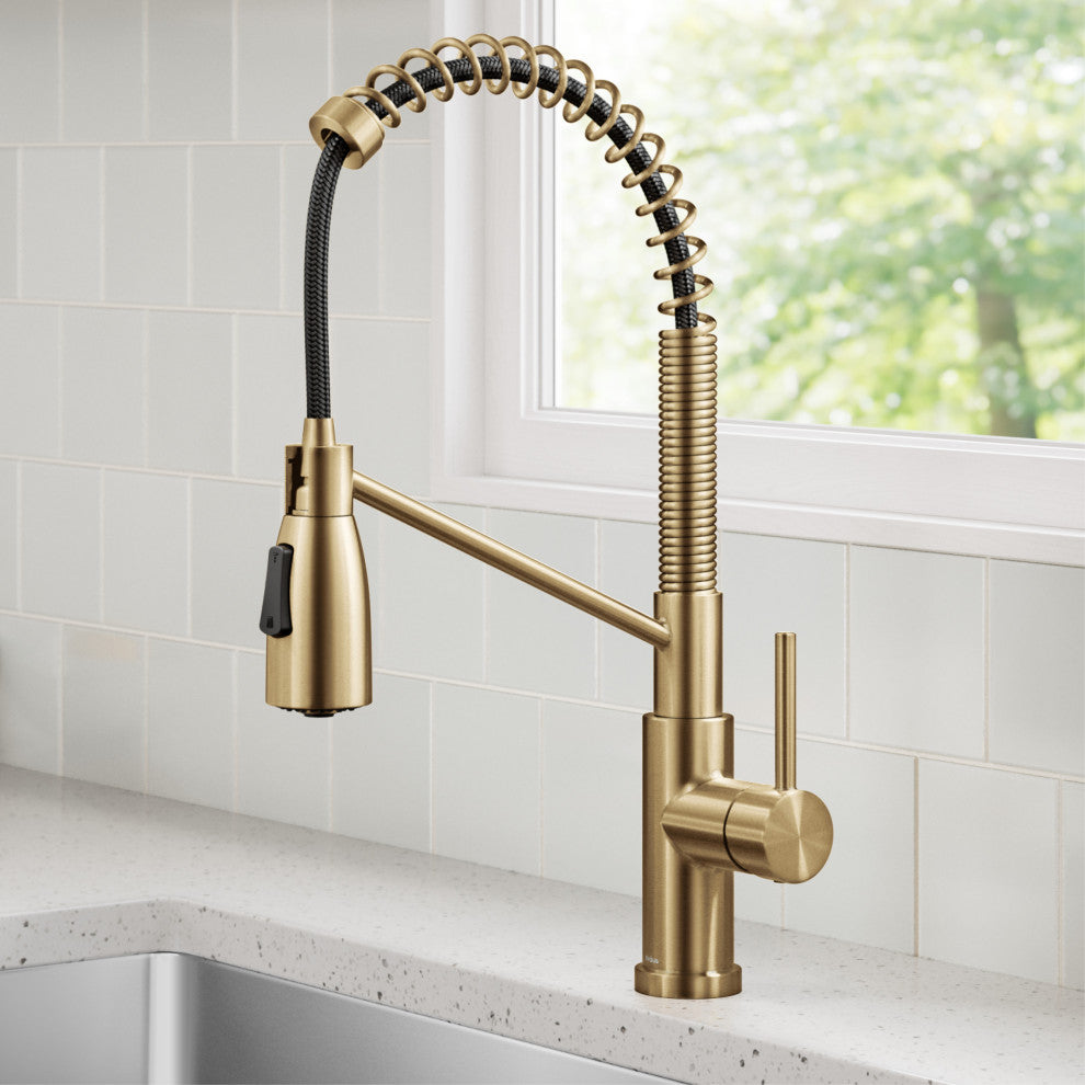 KRAUS Coda Commercial Style 2-Function 1-Handle Pull Down Kitchen Faucet, BB