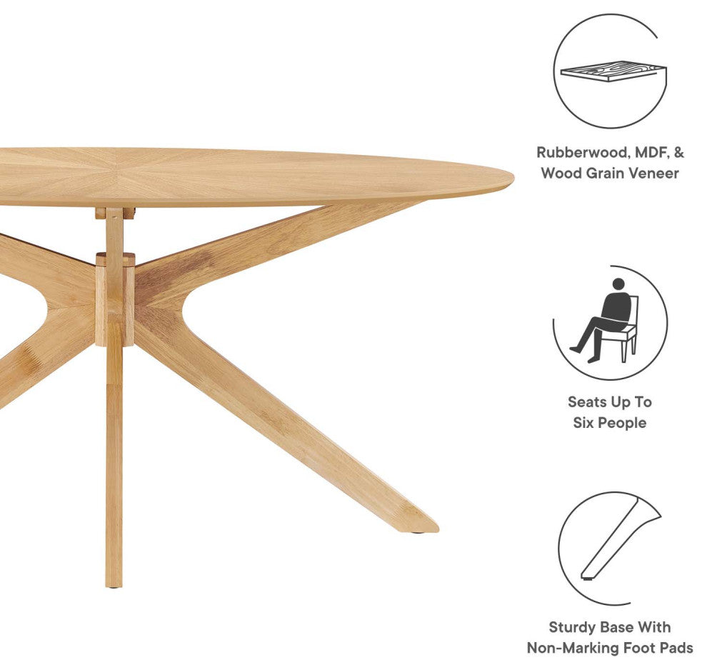 Crossroads 63" Oval Wood Dining Table - Oak