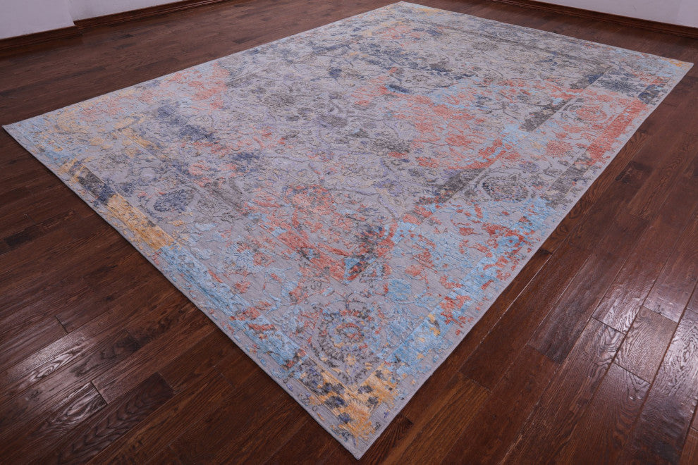 Persian Wool and Silk Hand Knotted Rug 10' 0" X 14' 1" Q11803