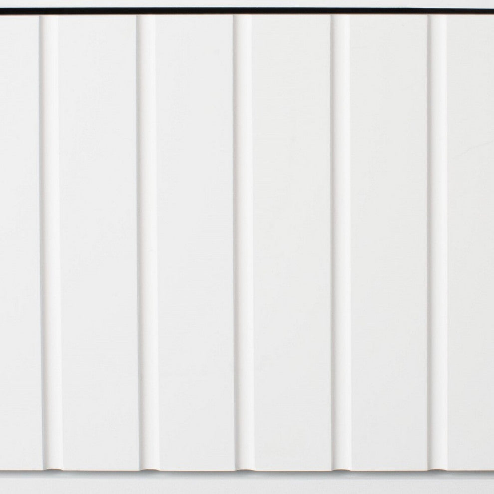 Close-up of the vertical groove/drawer front on white background.