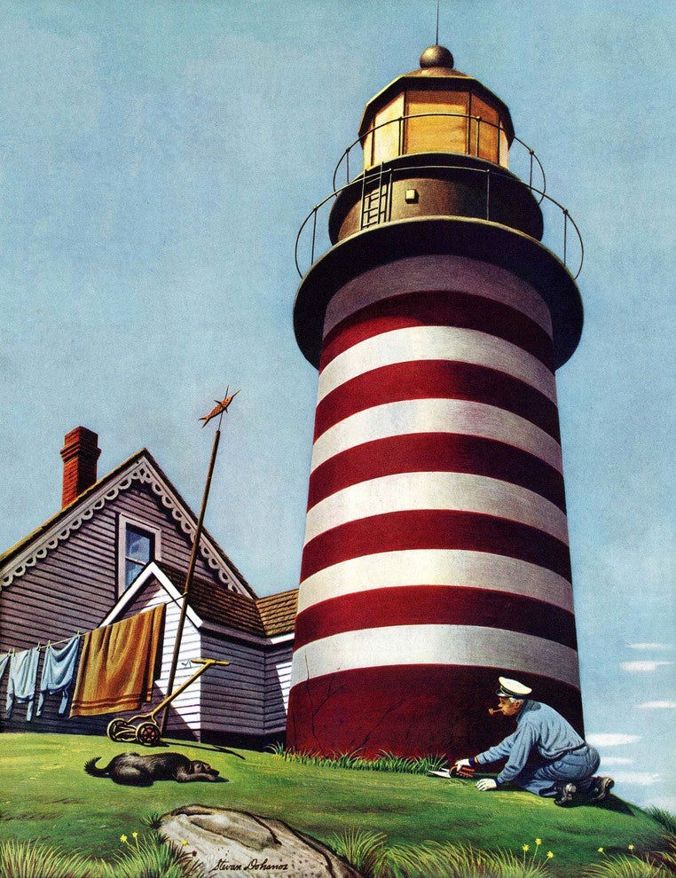 "Lighthouse Keeper" Painting Print on Canvas by Stevan Dohanos