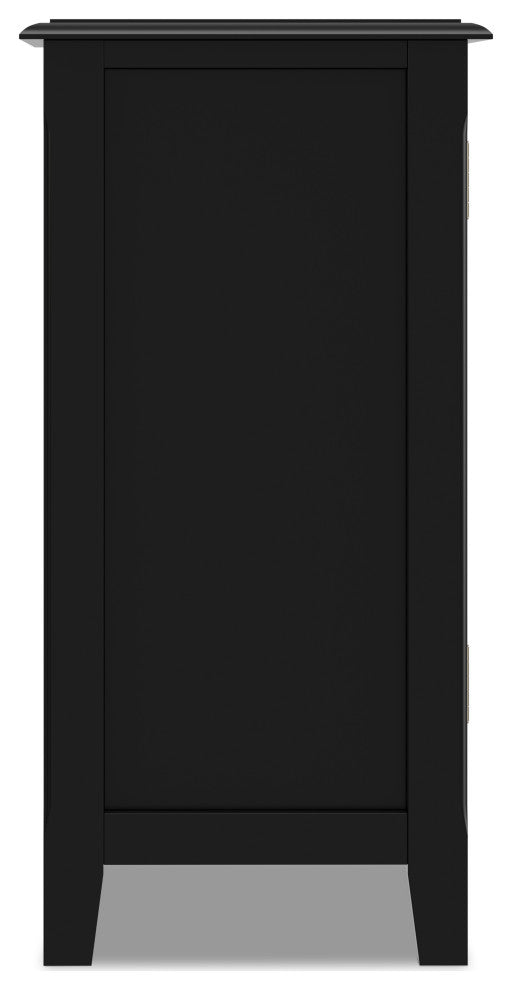 Burlington Solid Wood Low Storage Cabinet, Black