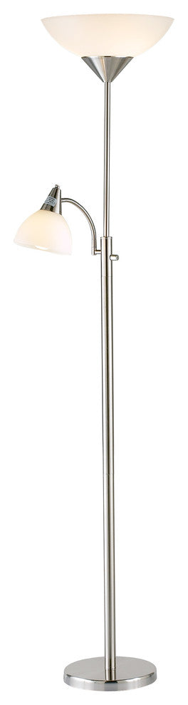 Piedmont Combo Floor Lamp, Satin Steel