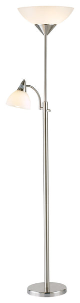 Piedmont Combo Floor Lamp, Satin Steel