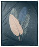 Simple Blue Feathers 50x60 Coral Fleece Blanket
