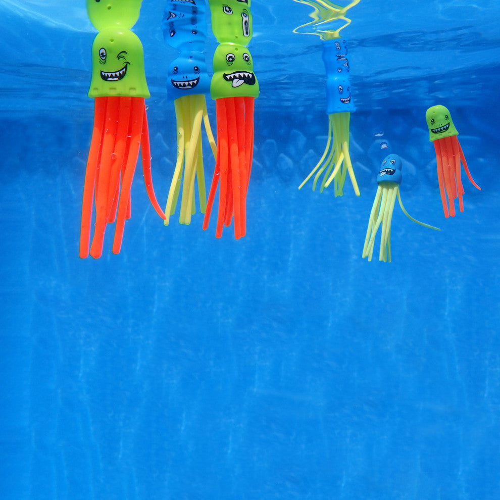 Set of 6 Multicolor Jellyfish Slow Sinking Dive Game, 5"