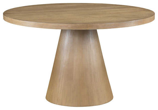 Delphine 5-Piece Round Oak Finish Dining Table Set With Gray Chairs