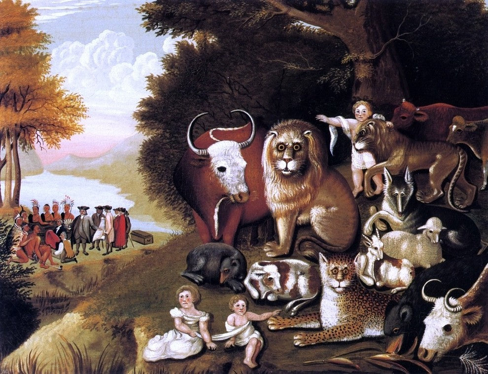 Edward Hicks A Peaceable Kingdom, 21"x28" Wall Decal