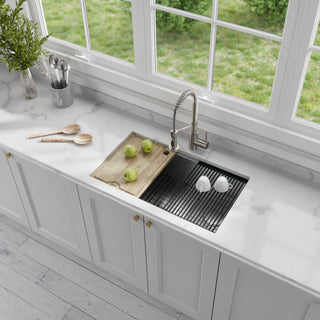 Undermount Stainless Steel Kitchen Sink With Garbage Disposal, 32" Kwu110-32
