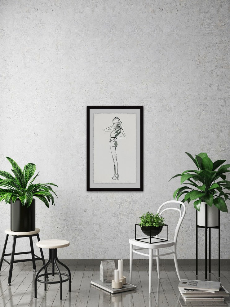 "Sporty Girl" Framed Painting Print, 20"x30"