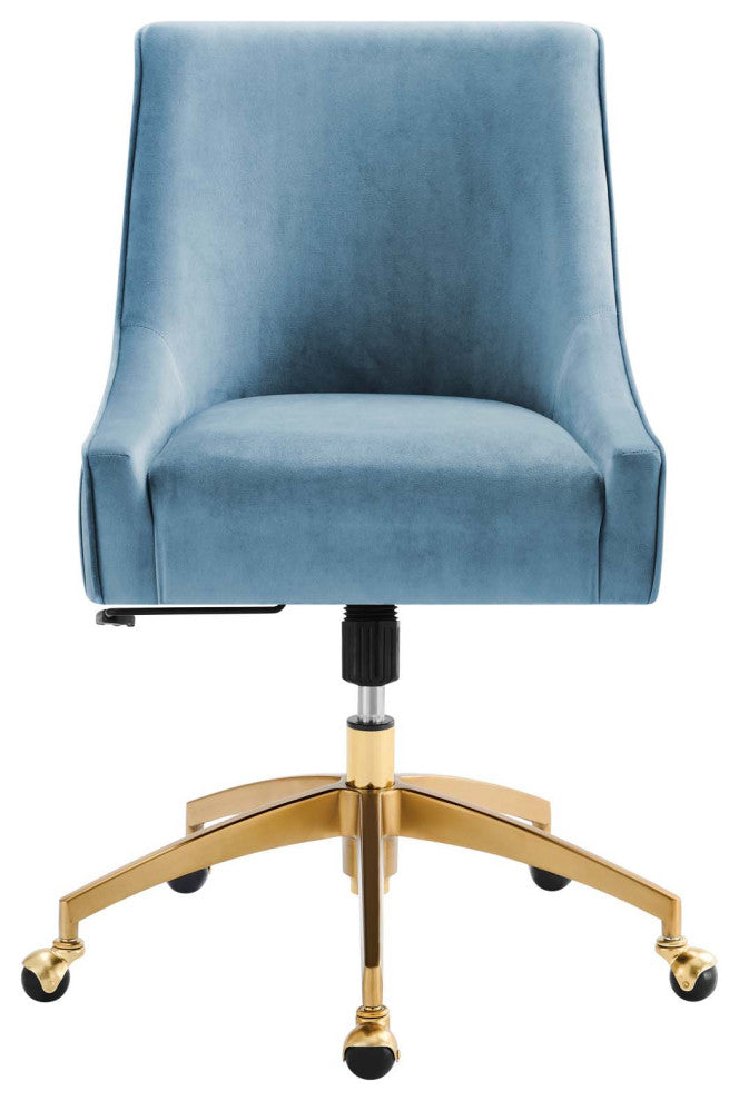 Discern Performance Velvet Office Chair, Light Blue