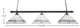 Square 3-Light Bar with Square Fitters, Matte Black/New Deco Art