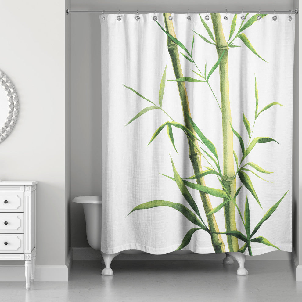 Bamboo Watercolor 5 71x74 Shower Curtain