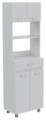 TUHOME Caribe Microwave Cabinet Engineered Wood Pantries in  White